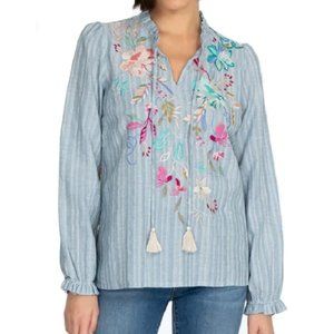 Johnny Was Nico Ruffle Scarf Back Blouse - W17922-E